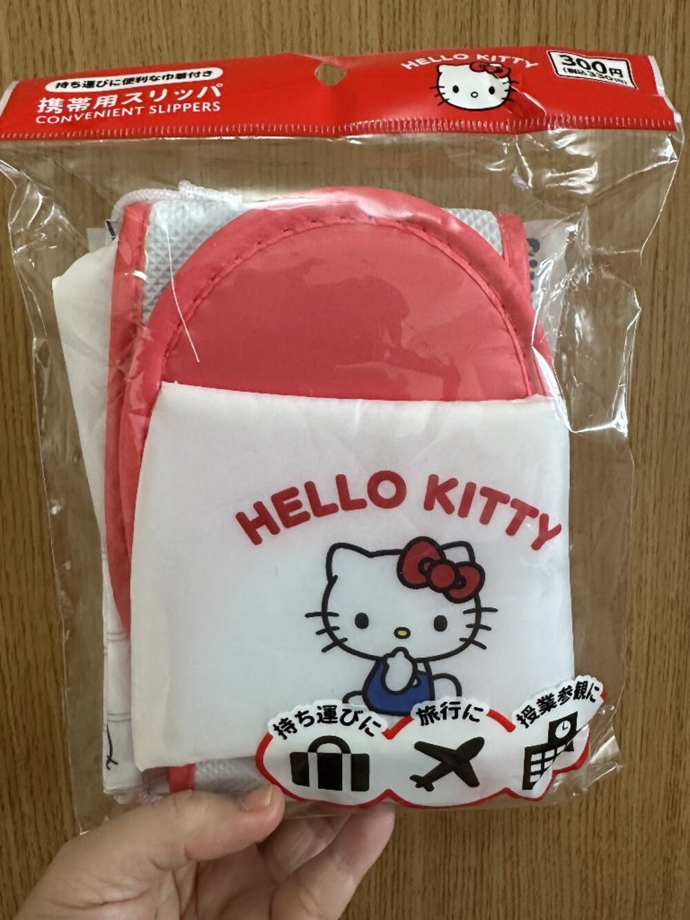 Sanrio Hello Kitty Portable Travel Slippers with Pouch Daiso Japan